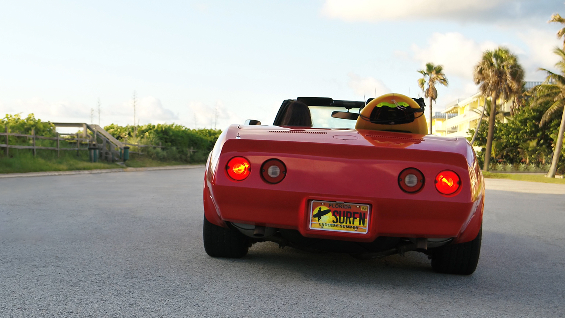 endless summer® license plate on a 70s corvette