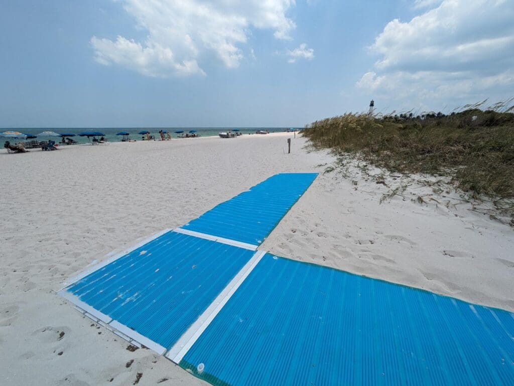 beach access matting at Bill Baggs purchased with the donation from Surfing's Evolution & Preservation Foundation