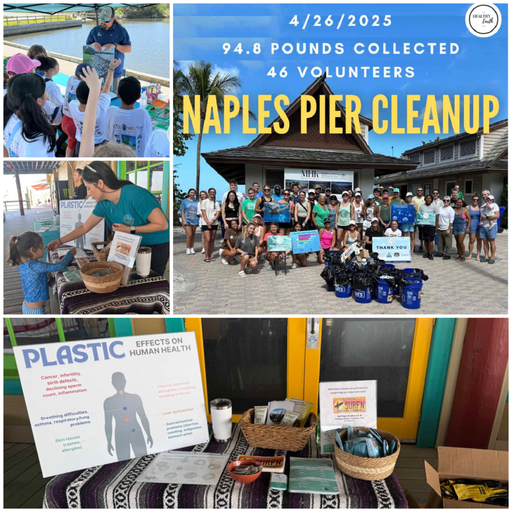 Collage of VolunteerCleanUp.Org beach cleanup activities