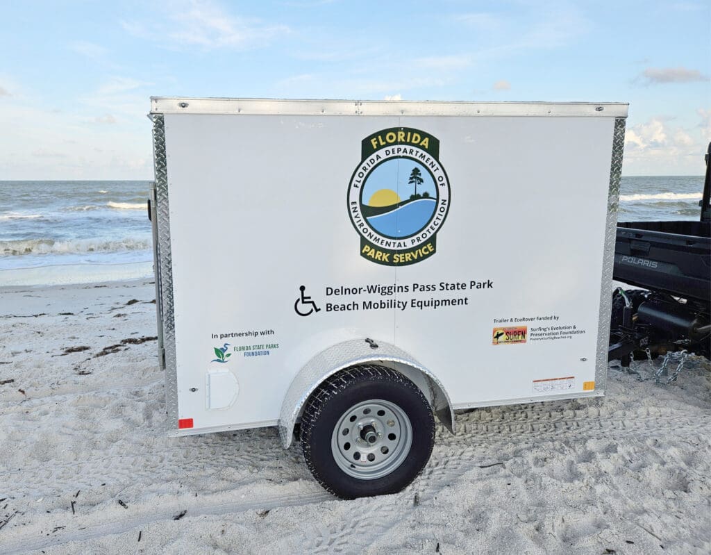 Picture of trailer with Surfing Evolution logo
