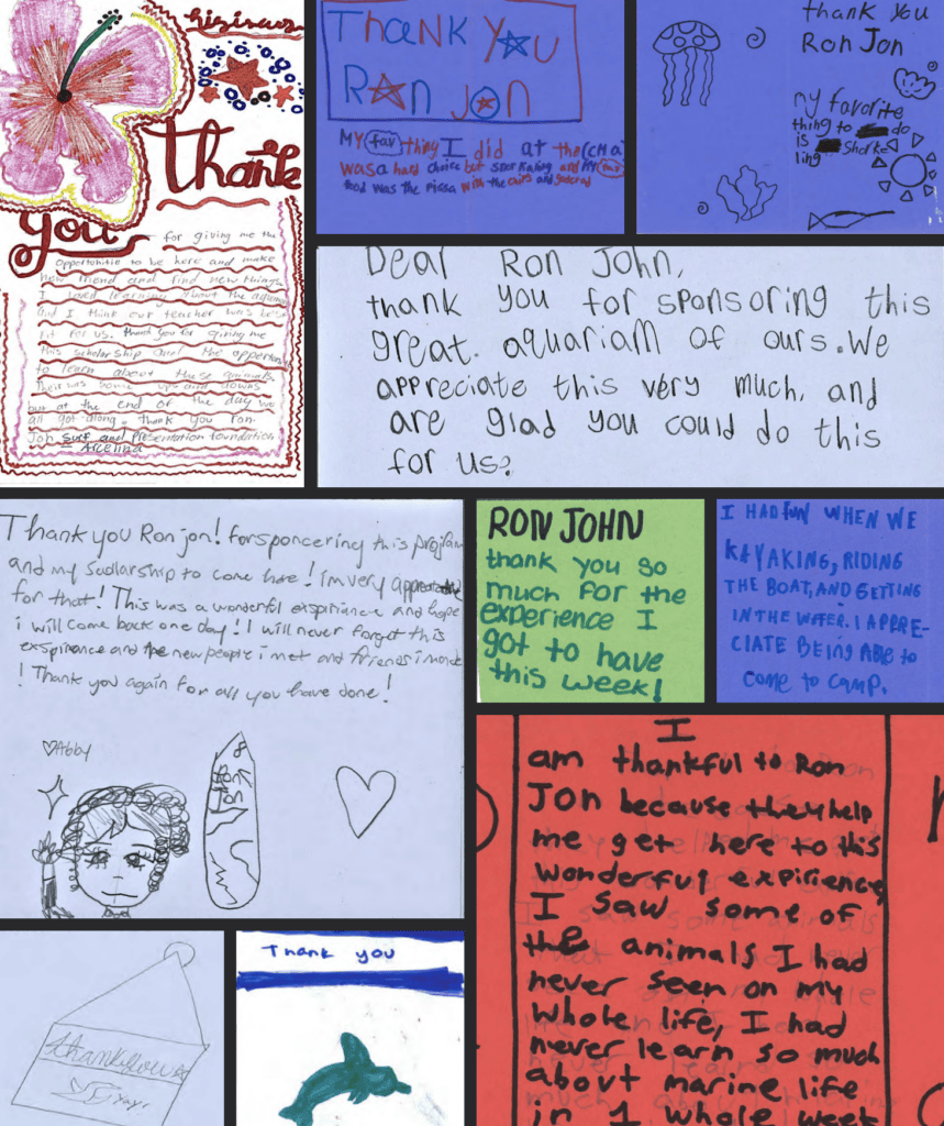 Thank you notes for camp scholarships